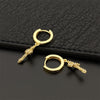 Drop Cross Hoop Earrings 18k Gold Vermeil + Moissanite