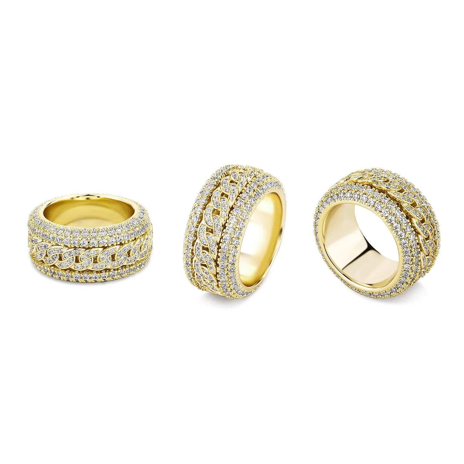 10mm Spinning Layered Ring 18k Yellow Gold