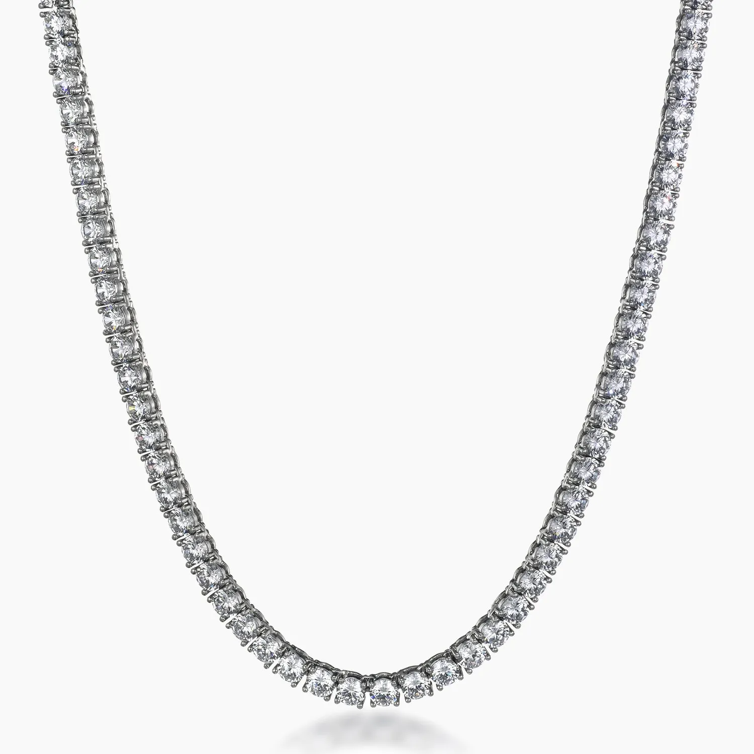 Round Cut Tennis Chain White Gold