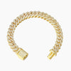 10mm Diamond Prong Cuban Bracelet 18k Gold