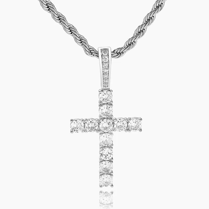 Diamond Cross Pendant White Gold