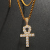 Diamond Ankh Key Pendant Yellow Gold