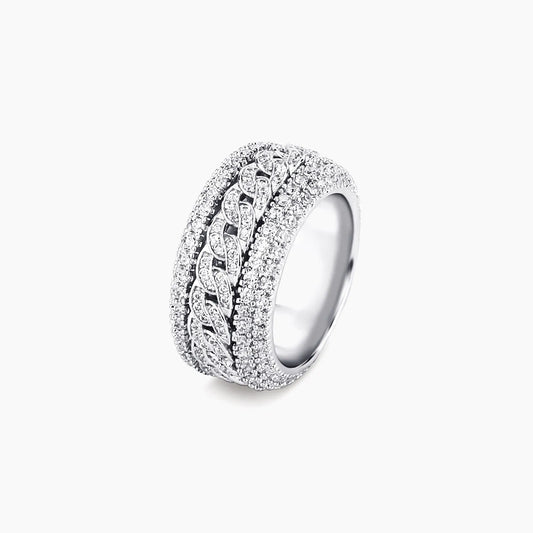 10mm Spinning Layered Ring White Gold