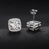 Cushion Cut Stud Earrings 925 Silver + Moissanite