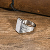 17.5mm Textured Band Ring Silver