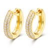 Prong Hoop Earrings 18k Gold Vermeil + Moissanite