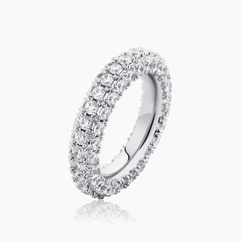 4mm Diamond Band Ring White Gold