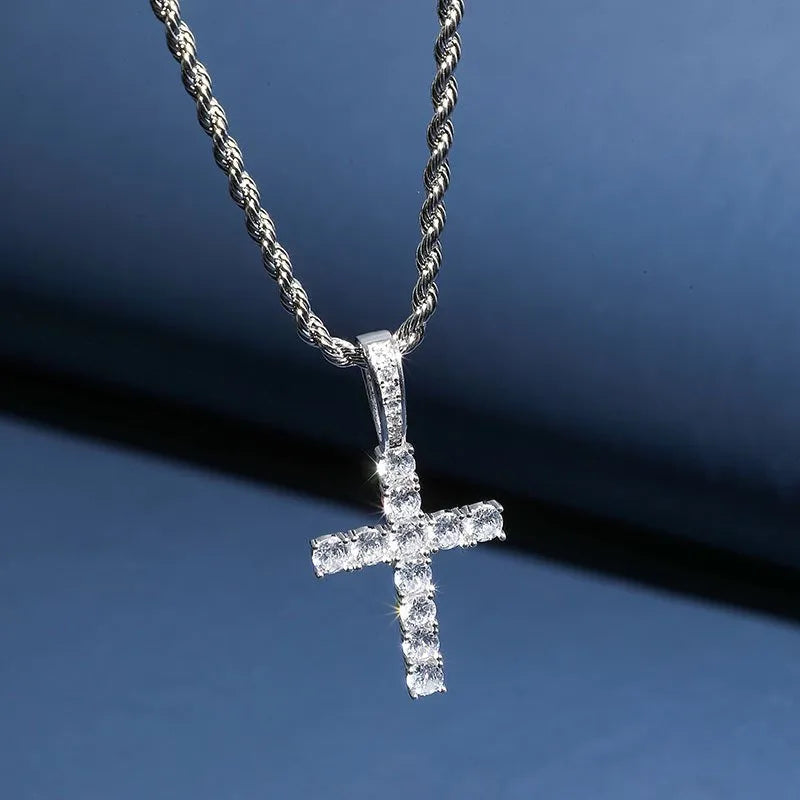 Diamond Cross Pendant White Gold