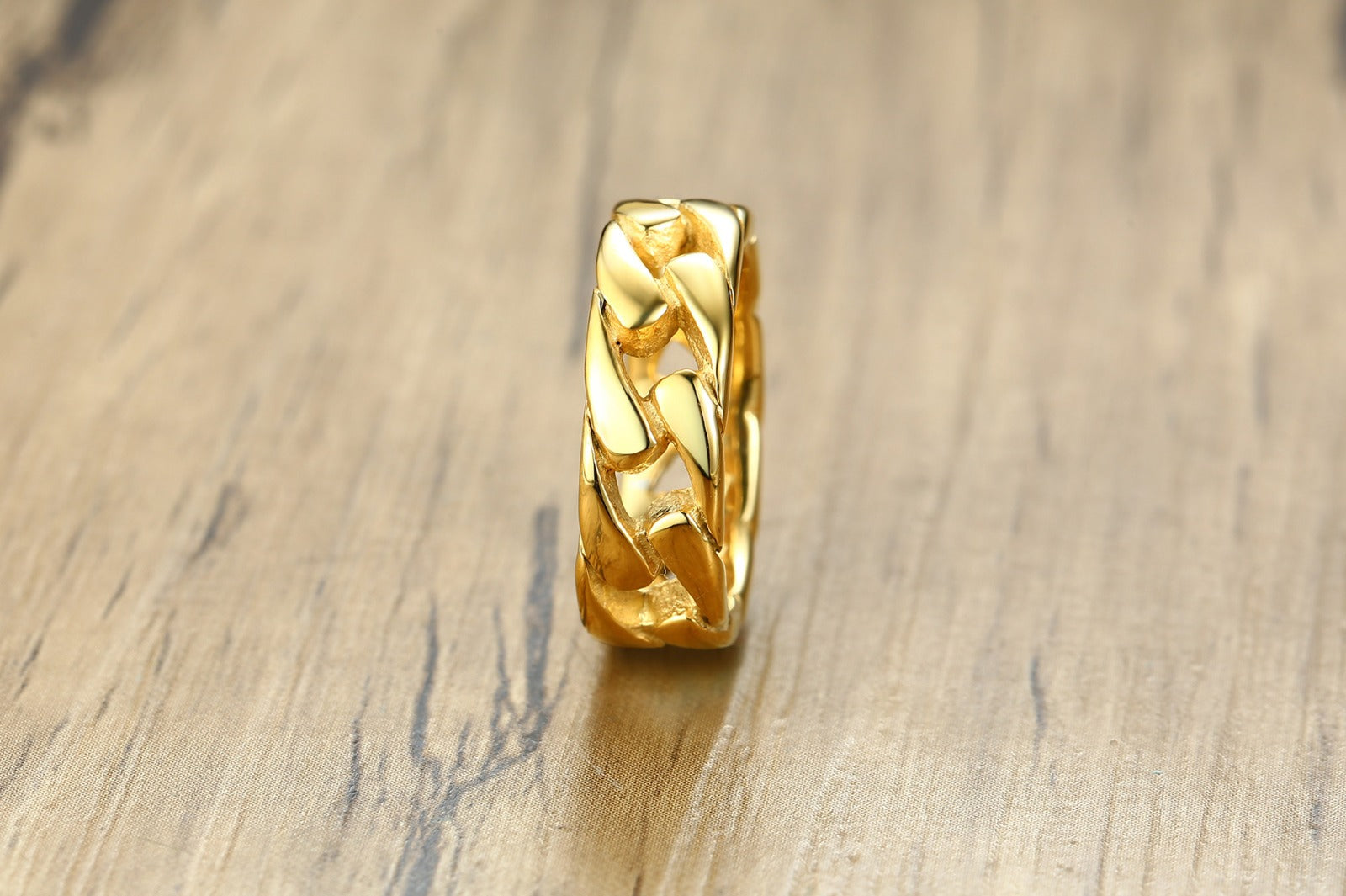 7mm Miami Cuban Link Ring Gold