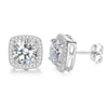 Cushion Cut Stud Earrings 925 Silver + Moissanite