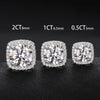 Cushion Cut Stud Earrings 925 Silver + Moissanite