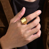 17.5mm Textured Band Ring Gold