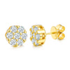 Moissanite Cluster Earrings 18k Gold Vermeil