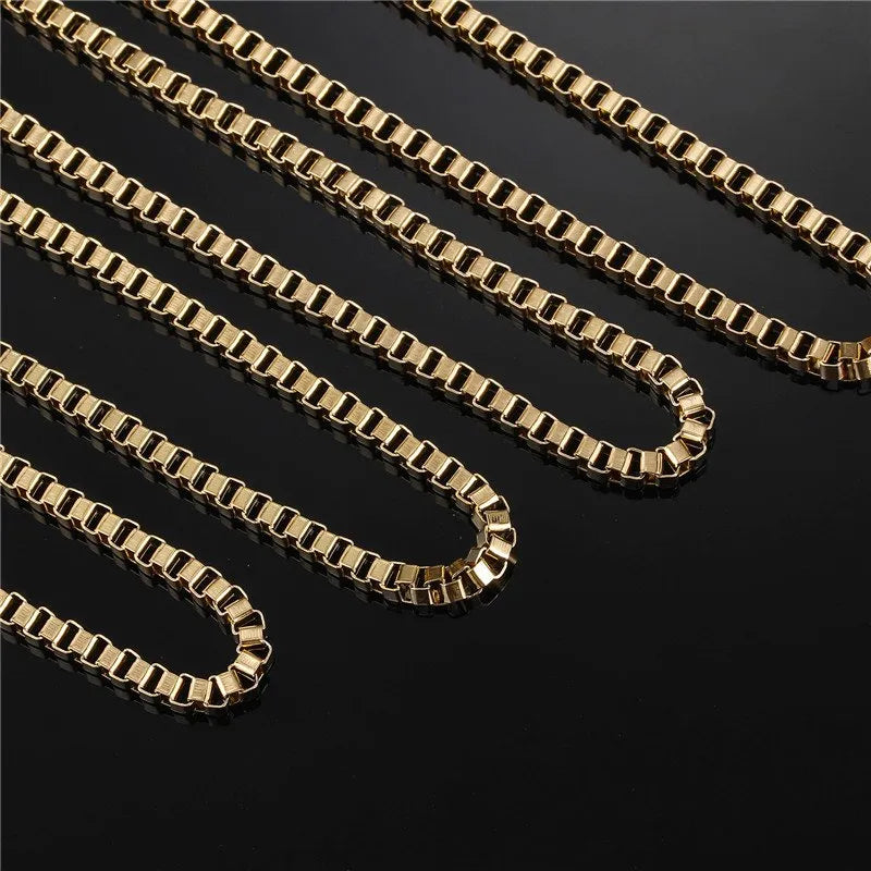 3mm Box Chain Yellow Gold