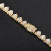 7mm Heart Cluster Tennis Bracelet 18k Yellow Gold