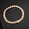 7mm Heart Cluster Tennis Bracelet 18k Yellow Gold