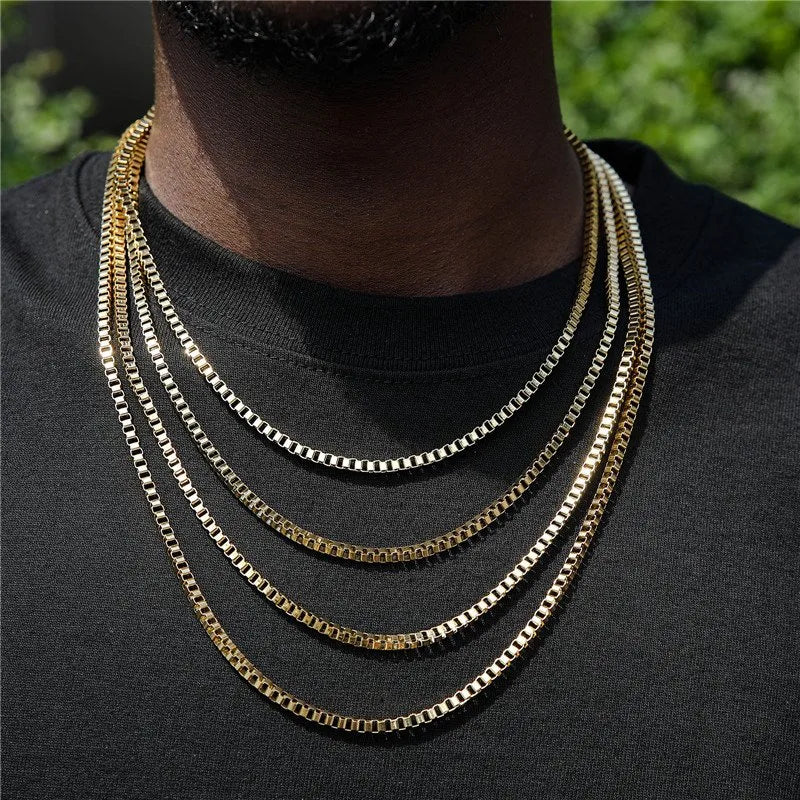 3mm Box Chain Yellow Gold