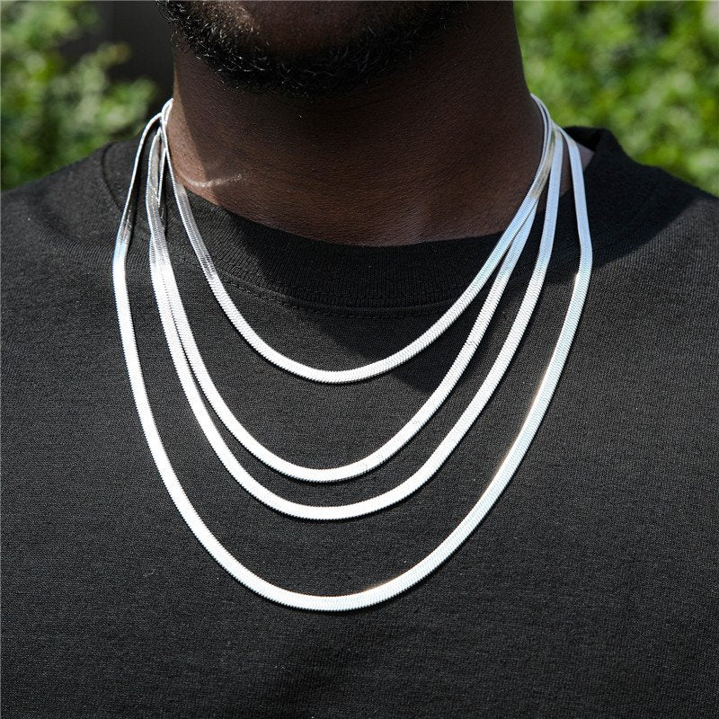 Herringbone Chain White Gold