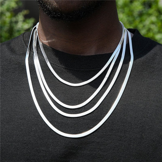 Herringbone Chain White Gold