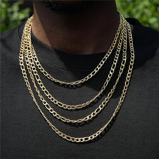 Figaro Link Chain Yellow Gold