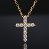 Moissanite Micro Cross Pendant - 18k Gold Vermeil