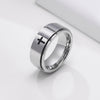 6mm Small Cross Band Ring Silver