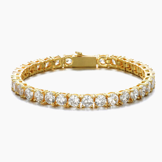 Round Cut Tennis Bracelet 18k Yellow Gold