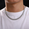 8mm Diamond Cuban Link Chain White Gold