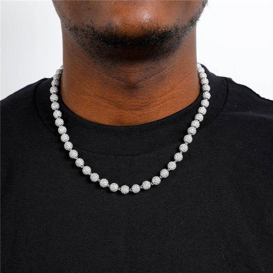 6mm Diamond Bead Chain White Gold