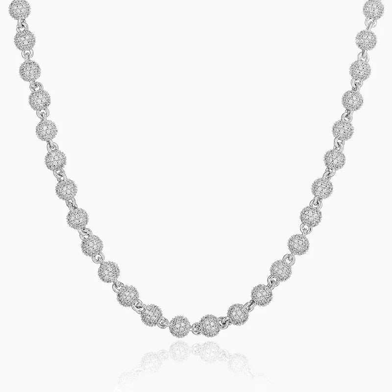 6mm Diamond Bead Chain White Gold