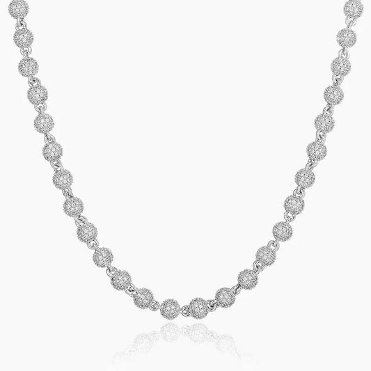 6mm Diamond Bead Chain White Gold