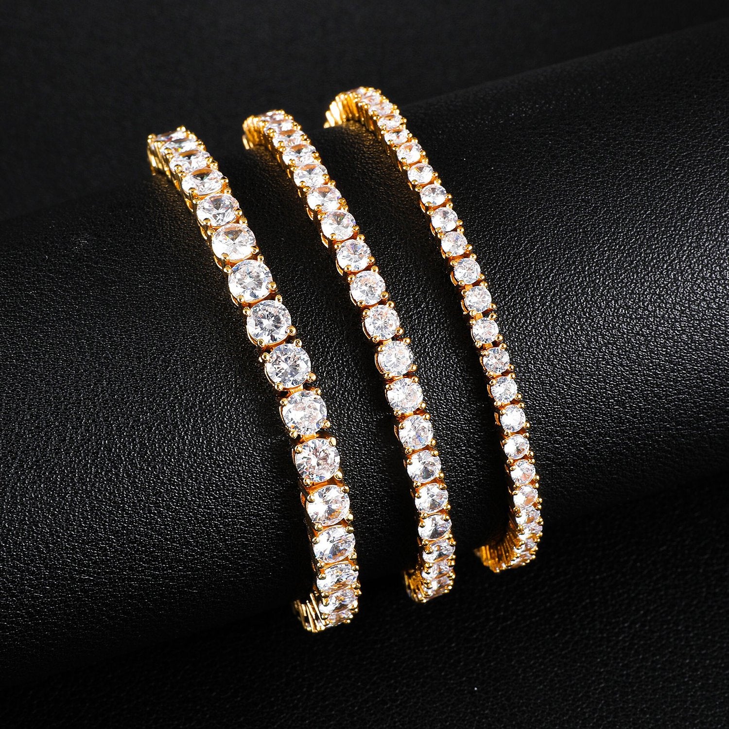 Round Cut Tennis Bracelet 18k Yellow Gold