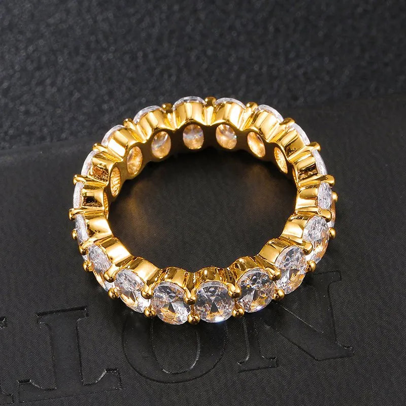 6mm Oval Cut Tennis Ring 18k Gold