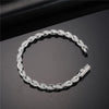 6mm Twisted Rope Bracelet White Gold