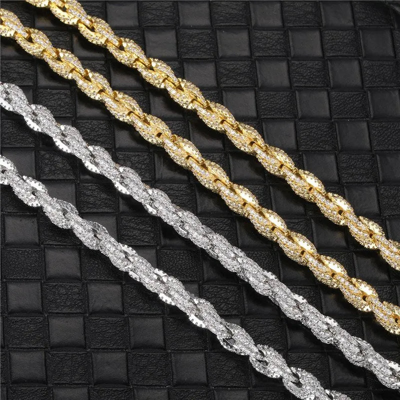 6mm Twisted Rope Bracelet White Gold