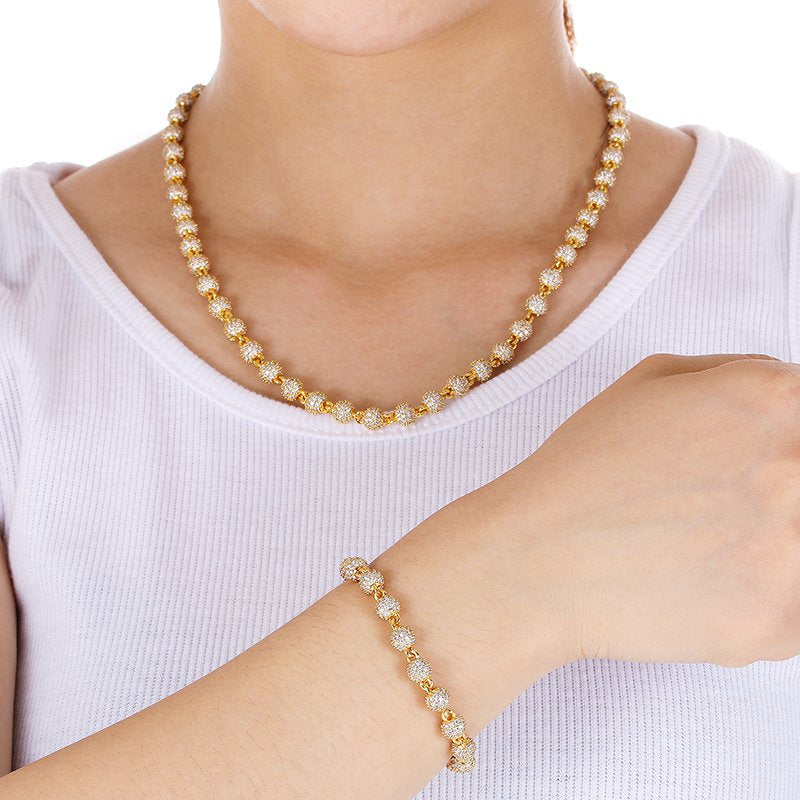 6mm Diamond Bead Chain 18k Yellow Gold