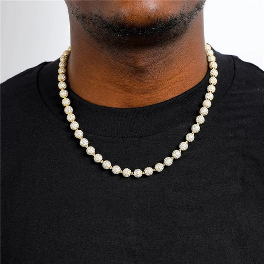 6mm Diamond Bead Chain 18k Yellow Gold