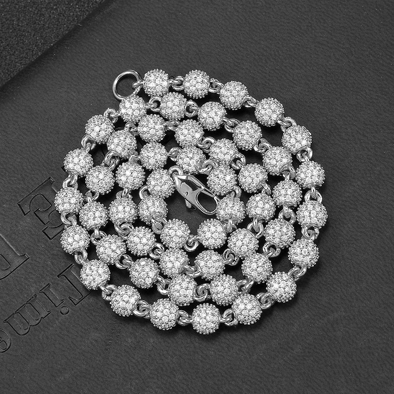 6mm Diamond Bead Chain White Gold