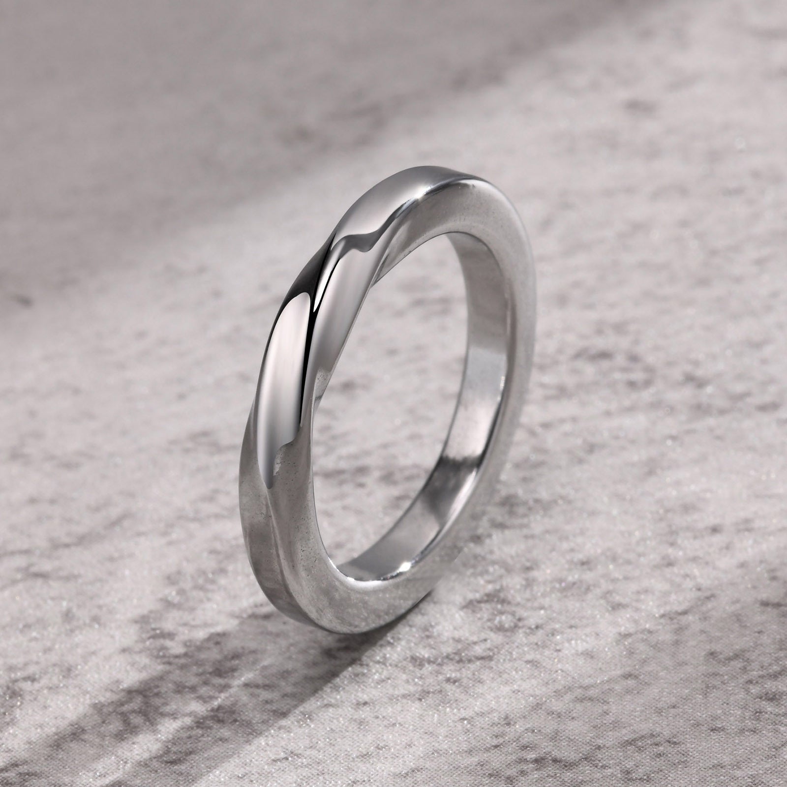 3mm Twist Band Ring Silver