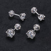 Round Cut Diamond Stud Earrings 925 Silver + Moissanite