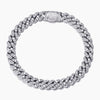 8mm Diamond Cuban Bracelet White Gold