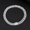 8mm Diamond Cuban Bracelet White Gold