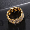 10mm Diamond Prong Cuban Ring 18k Yellow Gold