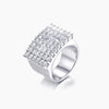 15mm Diamond Signet Ring White Gold