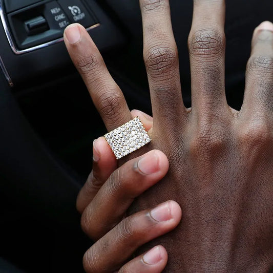 15mm Diamond Signet Ring 18k Yellow Gold