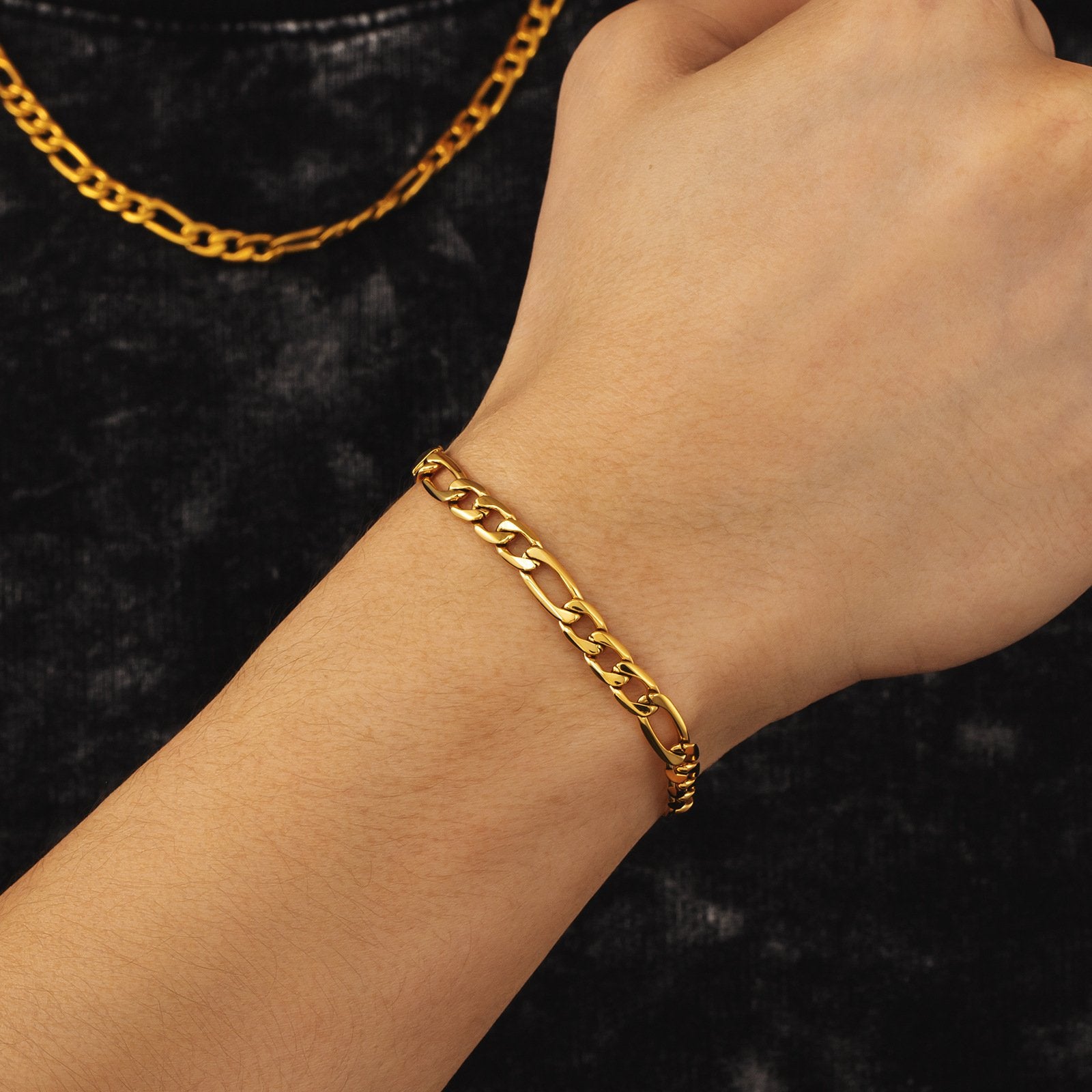 Figaro Bracelet 18k Yellow Gold