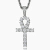 Diamond Ankh Key Pendant White Gold