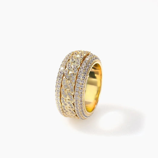 10mm Spinning Layered Ring 18k Yellow Gold