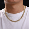 8mm Diamond Cuban Link Chain 18k Gold