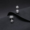 Round Cut Diamond Stud Earrings 925 Silver + Moissanite